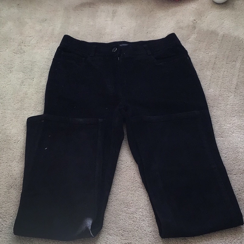 ELIE TAHARI BLACK BRUSH COTTON JEANS.